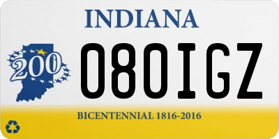 IN license plate 080IGZ