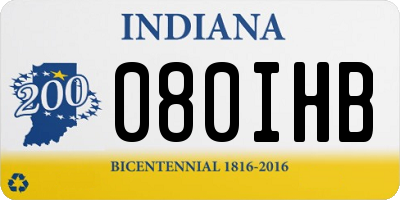 IN license plate 080IHB