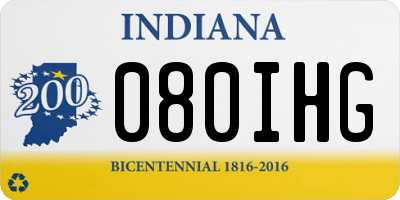 IN license plate 080IHG