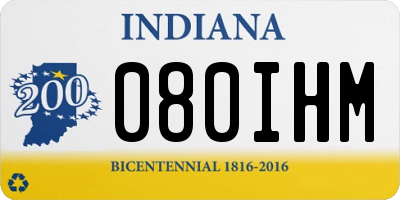 IN license plate 080IHM