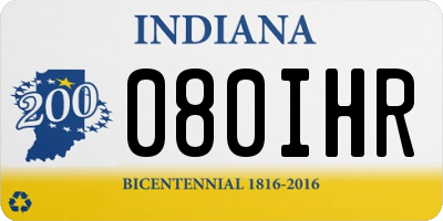 IN license plate 080IHR