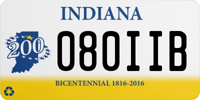 IN license plate 080IIB