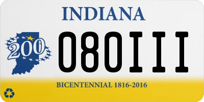 IN license plate 080III