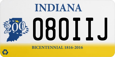 IN license plate 080IIJ
