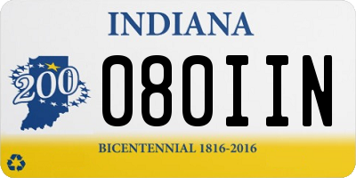 IN license plate 080IIN