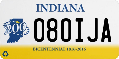 IN license plate 080IJA