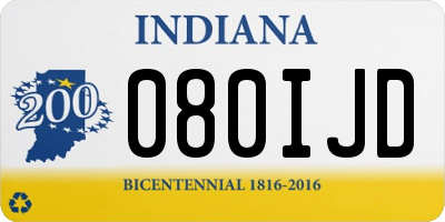 IN license plate 080IJD
