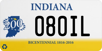 IN license plate 080IL