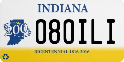 IN license plate 080ILI