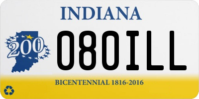 IN license plate 080ILL