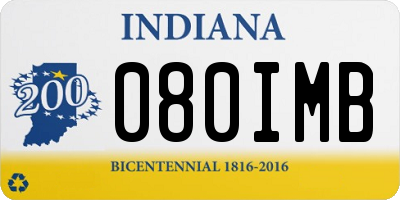 IN license plate 080IMB