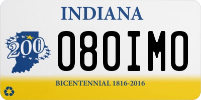 IN license plate 080IMO