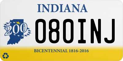 IN license plate 080INJ