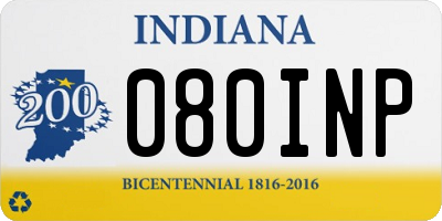IN license plate 080INP