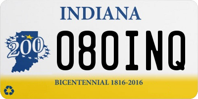IN license plate 080INQ
