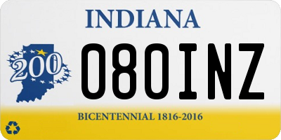 IN license plate 080INZ