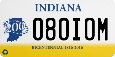 IN license plate 080IOM