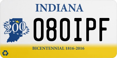 IN license plate 080IPF