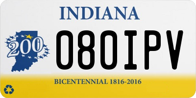 IN license plate 080IPV