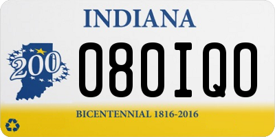 IN license plate 080IQO