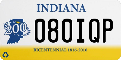 IN license plate 080IQP