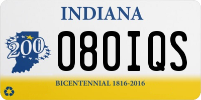 IN license plate 080IQS