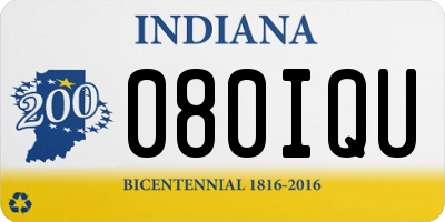 IN license plate 080IQU