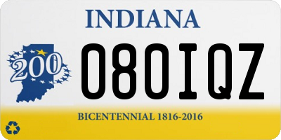 IN license plate 080IQZ