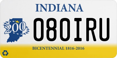 IN license plate 080IRU