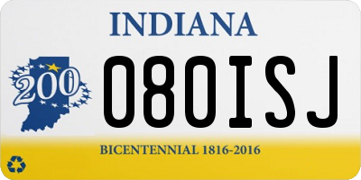 IN license plate 080ISJ