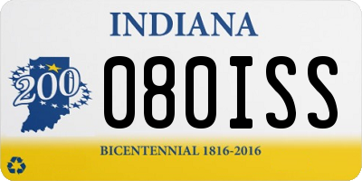 IN license plate 080ISS