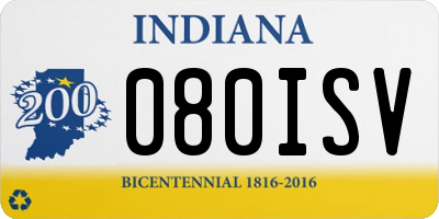 IN license plate 080ISV