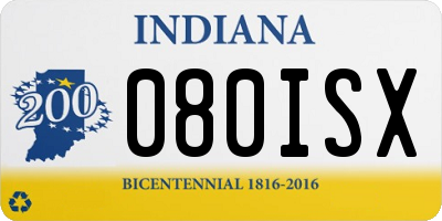 IN license plate 080ISX