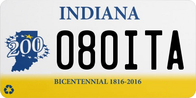 IN license plate 080ITA