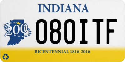 IN license plate 080ITF
