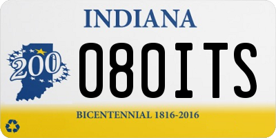 IN license plate 080ITS