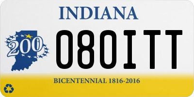 IN license plate 080ITT