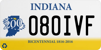 IN license plate 080IVF