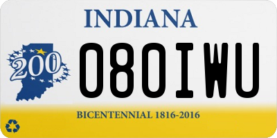 IN license plate 080IWU