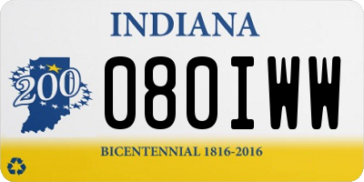 IN license plate 080IWW