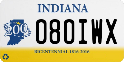 IN license plate 080IWX