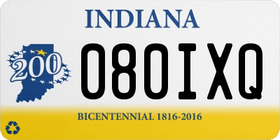 IN license plate 080IXQ