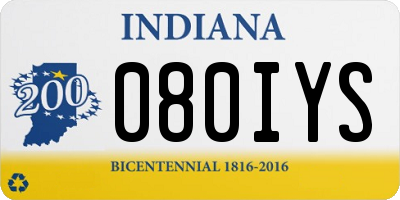 IN license plate 080IYS