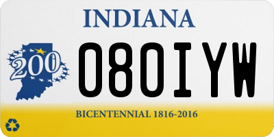 IN license plate 080IYW