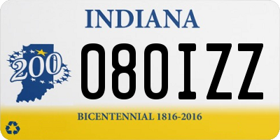 IN license plate 080IZZ