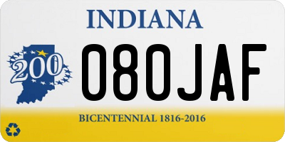 IN license plate 080JAF