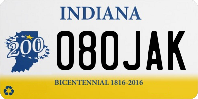 IN license plate 080JAK