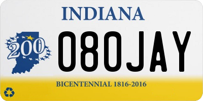 IN license plate 080JAY
