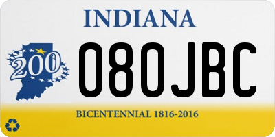 IN license plate 080JBC