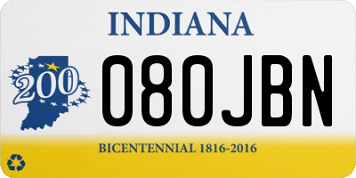 IN license plate 080JBN